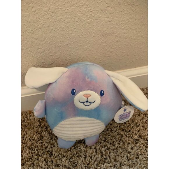 Squish Face Rabbit Toys | Animal Adventure Spring Squish Plush Mini Blue Purple Bunny ...